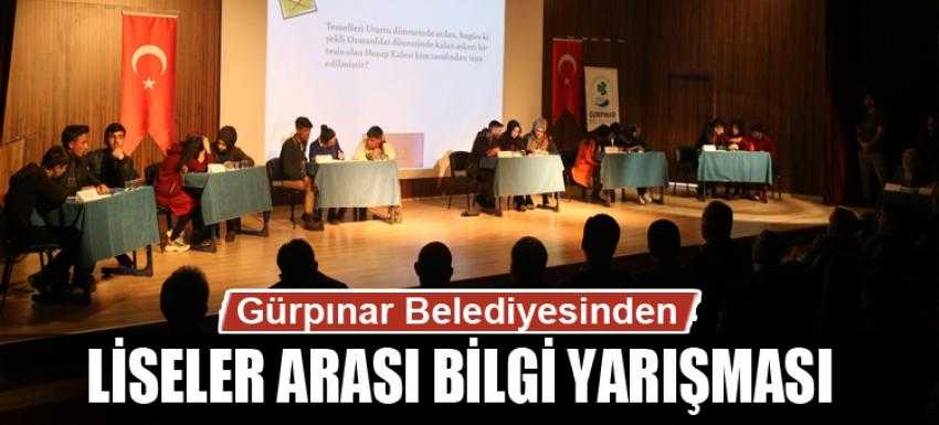 Gürpınar Belediyesinden liseler arası bilgi yarışması