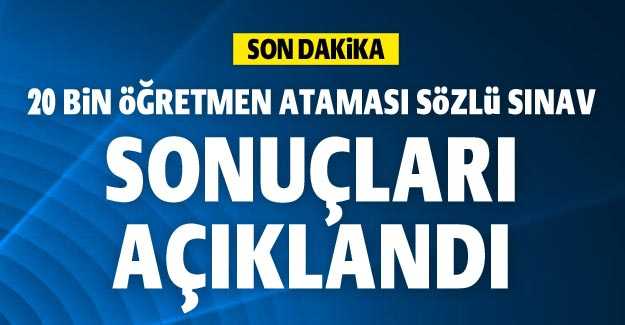 MEB 20 Bin Öğretmenin Sonuçları Açıklandı
