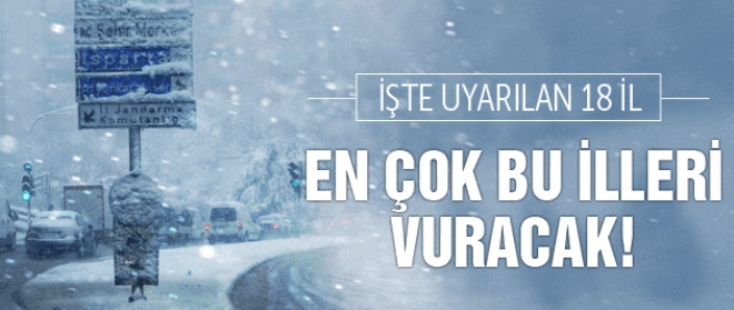 Hava durumu kar bu 18 ili çok kötü vuracak