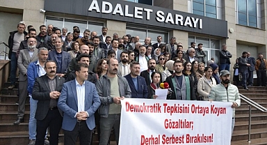 Van'da gözaltı protestosu: Derhal Serbest Bırakılsın