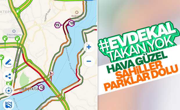 Evde kal çağrılarına rağmen İstanbullular sahillere koştu