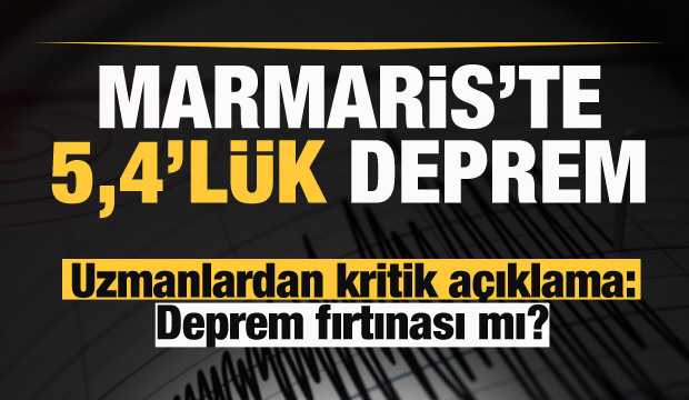 Marmaris'te 5,4 büyüklüğünde deprem!