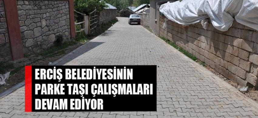 Erciş Belediyesinin parke taşı çalışmaları devam ediyor