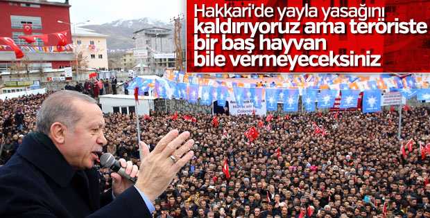 Cumhurbaşkanı Erdoğan Hakkari'de Türkiye Cumhuriyeti Devletinden başka devletimiz yok