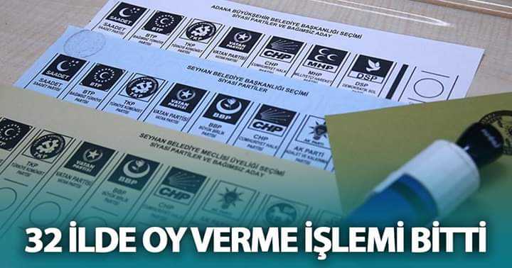 Van ve 32 ilde oy verme işlemi bitti
