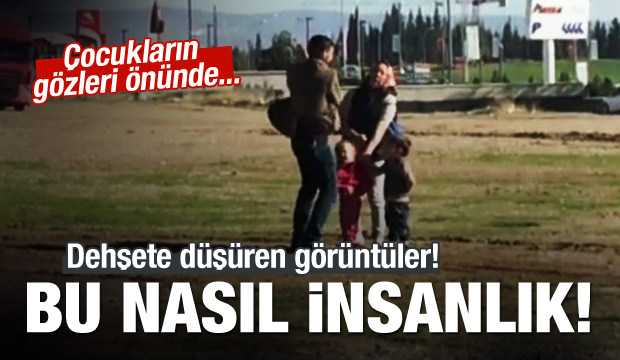 Bebekli kadını böyle dövdü...