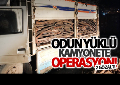 Odun yüklü kamyonete operasyon! 2 gözaltı
