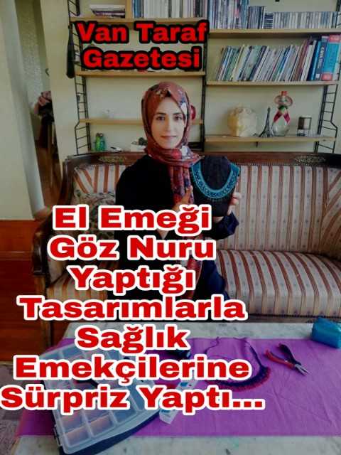 El emeğiyle yaptığı tasarımlarla sağlık emekçilerine süpriz