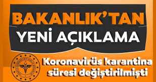Sağlık Bakanlığı'ndan karantina süresinin kısaltılması ile ilgili yeni açıklama