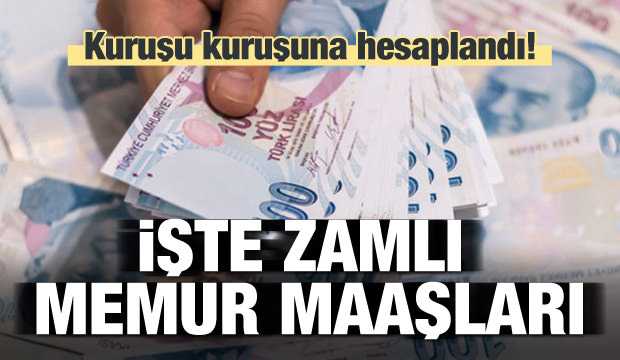 Kuruşu kuruşuna memur maaşları zamlı listesi