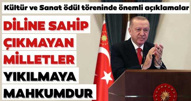 Erdoğan'dan Kültür ve Turizm Bakanlığı ödül töreninde açıklamalar