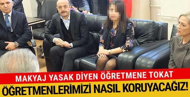 Kadın öğretmene tokat atan