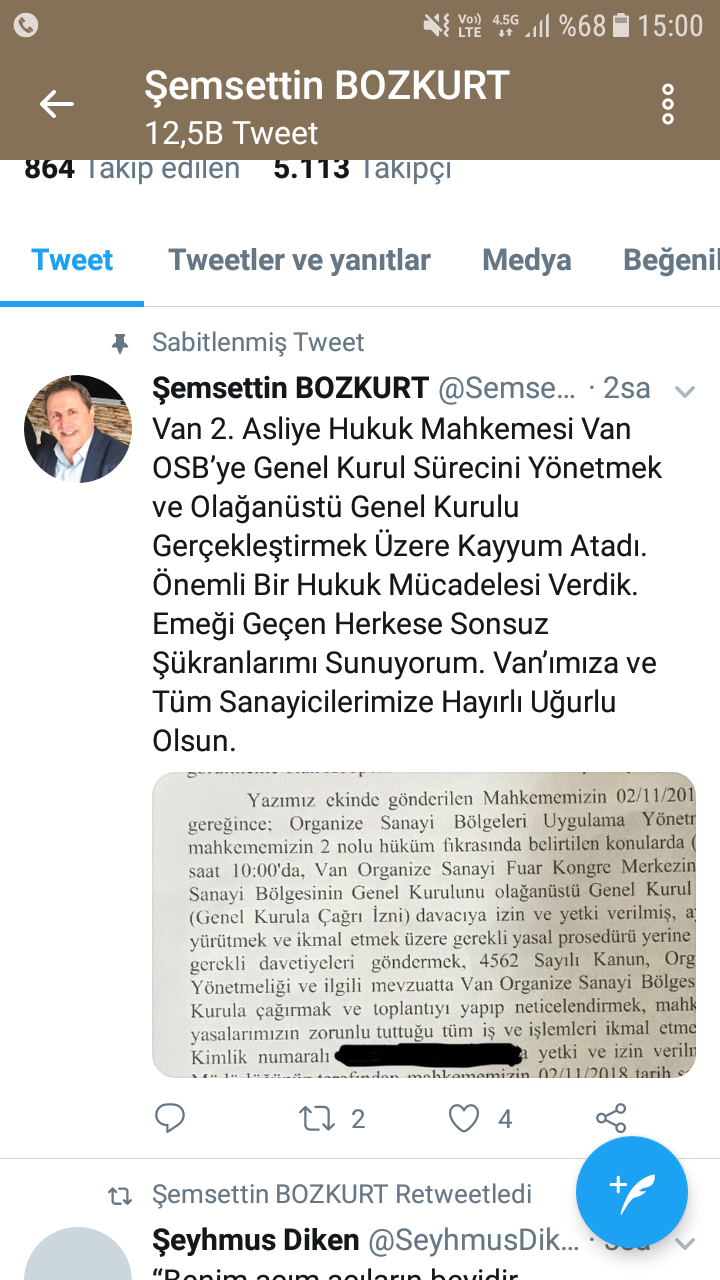 Van OSB'ye Kayyum atandı...
