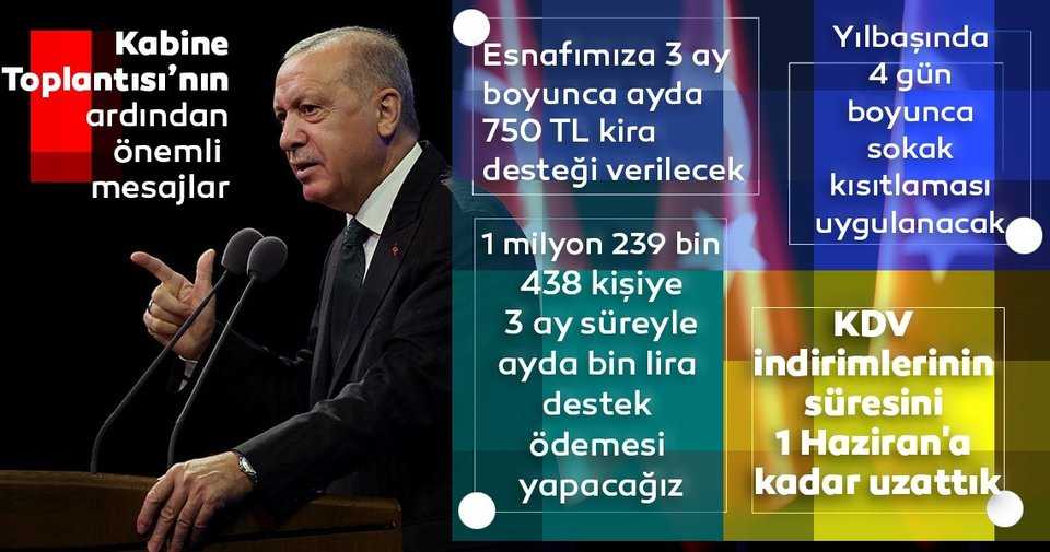Esnafa kira yardımı, yılbaşında sokağa çıkma yasağı...