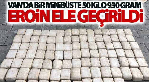 Van'da bir minibüste 50 kilo 930 gram eroin ele geçirildi