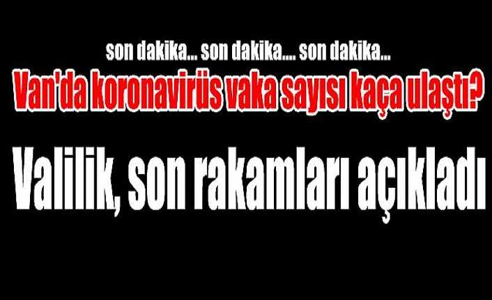 Valilik, son vaka sayılarını açıkladı