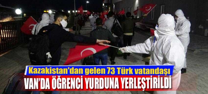 Kazakistan'dan gelen 73 Türk vatandaşı öğrenci yurduna yerleştirildi